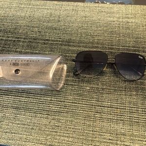 Quay Australia black aviator sunglasses with case. Worn a few times.